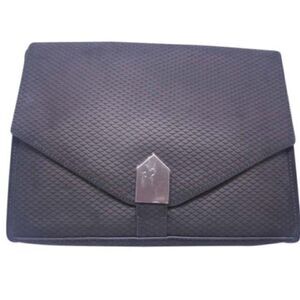 NWT Black Leather Textured Clutch Bag